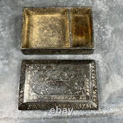 Antique Boîte à Épices Bidri Incrustée d'Argent XVIIIe/XIXe siècle Deccan, I
