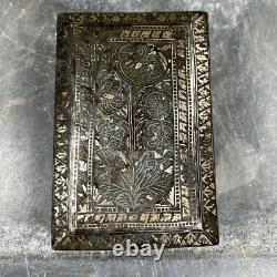 Antique Boîte à Épices Bidri Incrustée d'Argent XVIIIe/XIXe siècle Deccan, I