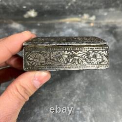 Antique Boîte à Épices Bidri Incrustée d'Argent XVIIIe/XIXe siècle Deccan, I