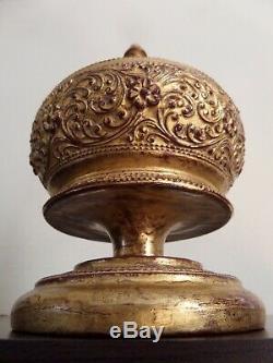 Antique Burma lacquer gilt offerings bowl bol laqué offertoire Birmanie Hsun ok