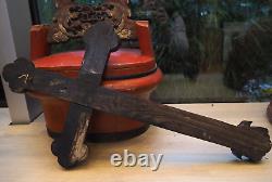 Antique Croix Bois Nacre Incrusté Large Chinese Mother of Pearl Inlaid Cross