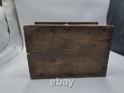 Antique French Wooden Foot Warmer with Metal Insert Rustic 19th C