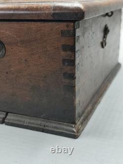 Antique French Wooden Foot Warmer with Metal Insert Rustic 19th C