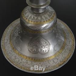 Antique Islamique Brass Chandelier Inde Vase Narguilé / Certificat+Provenance