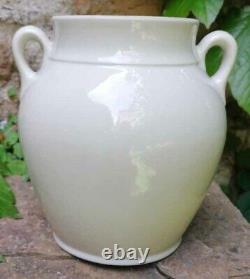 Antique Pot à Confit de campagne en Grès à Glaçure Blanche