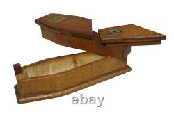 Antique Tabatière à système En Forme De Cerceuil Repose En Paix snuf box