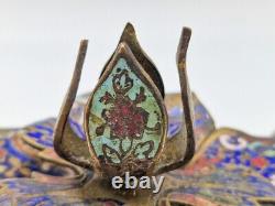 Antique bougeoir chandelier chandelle rat de cave décor émaillé marquages