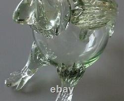 Antique coq bouteille zoomorphe en verre soufflé 19ème