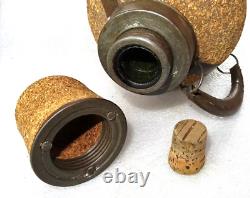 Antique grosse bombonne thermos en verre et liège