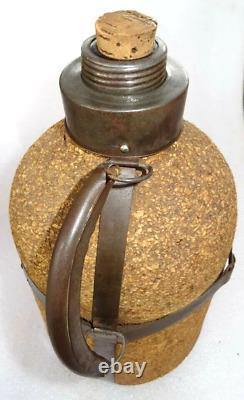 Antique grosse bombonne thermos en verre et liège