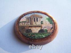 Antique miniature micro mosaique Saturne Temple Roma micromosaic mosaic onyx