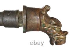 Antique tête de fontaine au dauphin en bronze 18-19ème