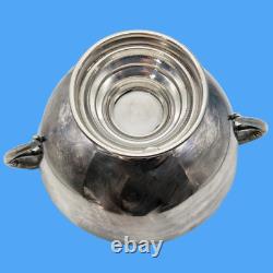 Argenterie grande coupe de mariage à mufle de poissons calice antiquité