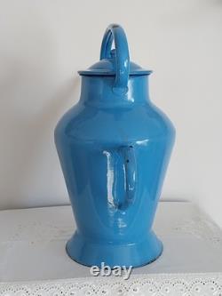 Arrosoir Ancien En Tôle Émaillée Bleue, Haut 42 CM Env No Cafetiere, No Broc