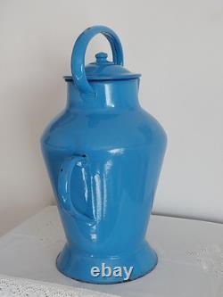 Arrosoir Ancien En Tôle Émaillée Bleue, Haut 42 CM Env No Cafetiere, No Broc