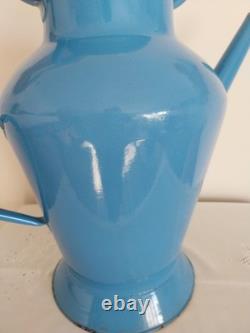 Arrosoir Ancien En Tôle Émaillée Bleue, Haut 42 CM Env No Cafetiere, No Broc