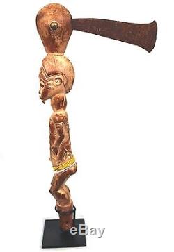 Art Africain Hache Cérémonielle Baoulé Avec Socle sur Mesure 52 Cms +++++