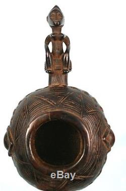 Art Africain Tribal Pot à Onguents Senoufo Senufo Finition Extrême 36 Cms