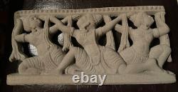 Art D'asie Bas Relief 3 Déesses Pierre Sculptée Sri Lanka Superbe