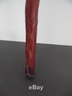 Art Populaire Breton Canne Baton sculpté personnage canard broussin Brogne Loupe