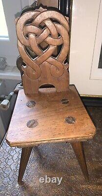 Art populaire XIXe travail de maîtrise chaise alsacienne miniature bois sculpté