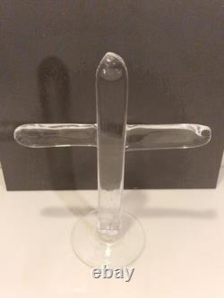 Art populaire / curiosité Grand crucifix en verre soufflé H. 36 cm ca 1970