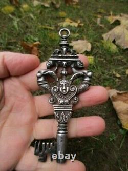 Art populaire fer forge clef ancienne chiave key