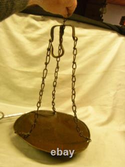Balance Systeme 4 Mesure Dite Romaine Plateau Art Populaire Bronze Fer Forge
