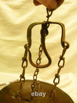 Balance Systeme 4 Mesure Dite Romaine Plateau Art Populaire Bronze Fer Forge