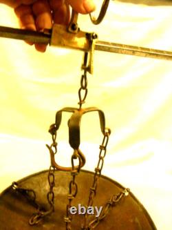 Balance Systeme 4 Mesure Dite Romaine Plateau Art Populaire Bronze Fer Forge