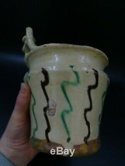 Beau Et Rare Porte-cuilleres Cuillerier Terre Vernissée Haute-savoie Art Populai