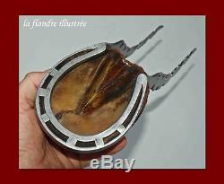 Bel encrier ancien sabot de maréchal ferrant forgeron art populaire cheval