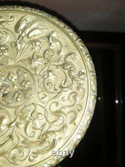 Belle coupe cassolette en bronze et marbre XIXème Singe Oiseaux Fleurs