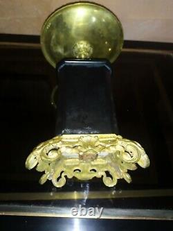 Belle coupe cassolette en bronze et marbre XIXème Singe Oiseaux Fleurs