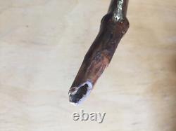 Big carved wooden pipe with sculpted head, art populaire, trench art art brut
