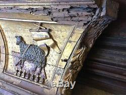 Boiserie en Bas Relief sculpté, chapelle Hospitalière, Bois Doré XVIII ème