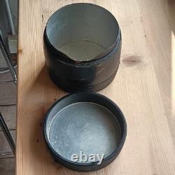 Boite Laquée Russe Ancienne XIX Ème Scène De Troïka 12x12cm Intérieur Argenté