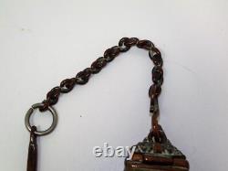 Boîte à chaux en cuivre pour Bétel avec spatule, origine Inde