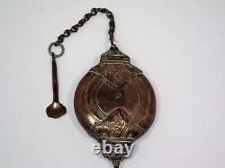 Boîte à chaux pour Bétel avec spatule en cuivre, objet ancien Inde