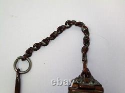 Boîte à chaux pour Bétel avec spatule en cuivre, objet ancien Inde