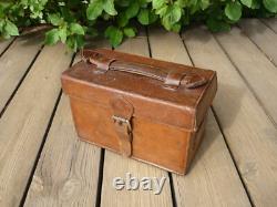 Boîte cartouchière ancienne en cuir