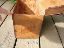 Boîte cartouchière ancienne en cuir