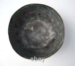 Bol persan indien ancien en cuivre XIXe siècle