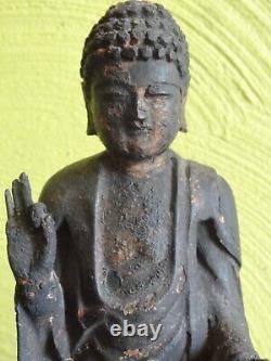 Bouddha Ancien Bois Dorée Birmanie XIXème 15 cm