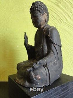 Bouddha Ancien Bois Dorée Birmanie XIXème 15 cm