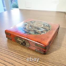 Boussole géomancie ancienne Luopan en coffret laqué Chine circa 1950