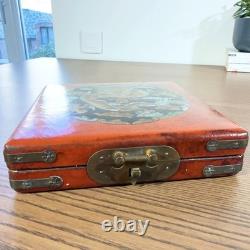 Boussole géomancie ancienne Luopan en coffret laqué Chine circa 1950