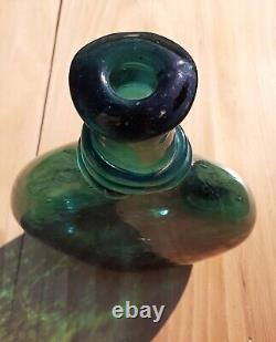 Bouteille flacon de selle perse du 18 ou 19em siècle, verre soufflé, authentique