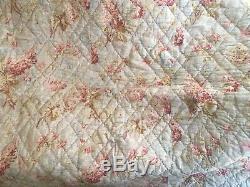 Boutis Ancien Nap III Couverture Piquée Tissu Ancien Antique Victorian Fabric