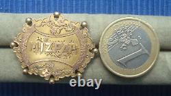Broche OR massif 9K MIZPAH Judaïca Antique Victorian Gold Brooch 3.7gr